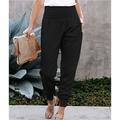 Damen Hosen Hose Jogginghose Modisch Knöchellänge Glatt Seitentaschen Atmungsaktivität Komfortabel Mikro-elastisch Casual Schwarz Rosa Marinenblau Grün Frühling Sommer Regular Fit