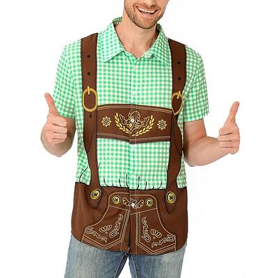 Oktoberfestbier Bluse / Hemd Lederhosen Grafik Für Herren Erwachsene Karneval Oktoberfestbier 3D-Druck Party Urlaub Image