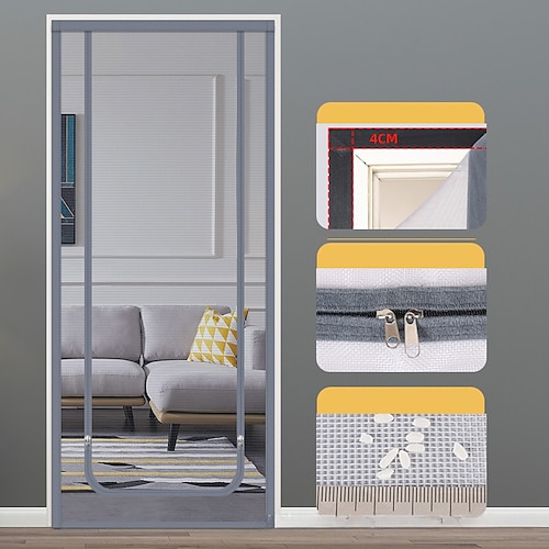 Verbesserte Haustier Bildschirm Tür Nano-beschichtete Katzen Bildschirm Tür für Wohnzimmer Anti-Moskito Anti-Haustier Bildschirm Netz mit Reißverschluss für Schlafzimmer Wohnzimmer Küche