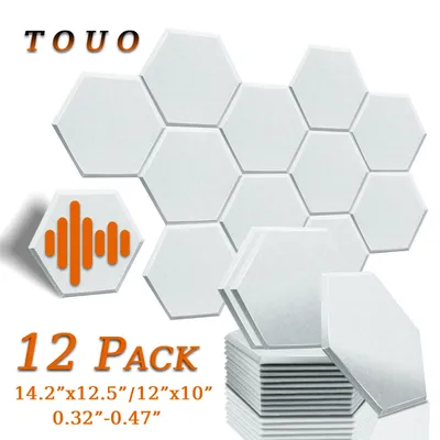 TOUO High Density Acoustic Panel 12pcs Soundproofing Panels Studio Acoustic Treatment Wall Sound Absorbing Bedroom Decoration