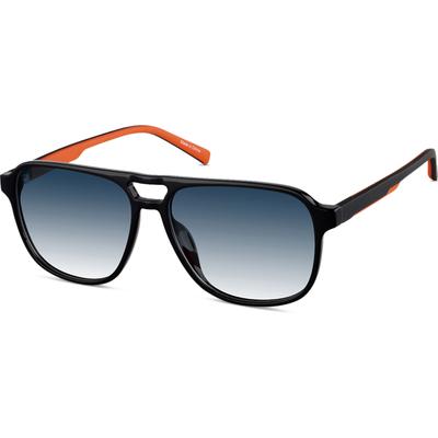 Zenni Men's Aviator Rx Sunglasses Black Plastic Full Rim Frame