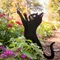Piquets de jardin en métal noir pour chats mignons, décoration de jardin, intensifications extérieures décoratives pour les amoureux des chats, jardin de cour, 1PC
