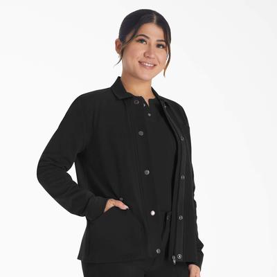 Dickies Women's Eds Nxt Zip Front Scrub Jacket - Black Size 2Xl (A85UM)