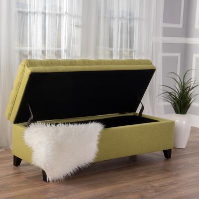 Button-tufted Storage Ottoman Bench