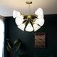 Suspension LED blanc chaud 60/70cm 9/12 lumières formes géométriques cuivre style floral salle à manger moderne cafés 110-240v