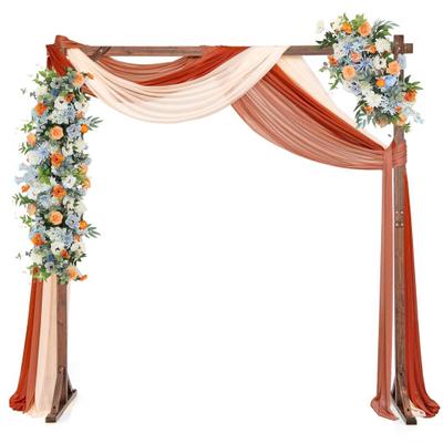 Costway Wooden Wedding Arch Solid Wood Arbor Backdrop Stand for Wedding Ceremony-Square