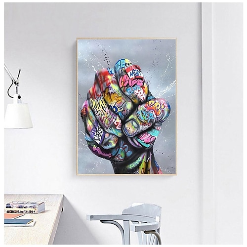 Graffiti-Kunst-Leinwandgemälde, handgemalt, inspirierendes Faustgemälde und Street-Art-Ölgemälde, Pop-Art-Gemälde, handgefertigt, das Wandkunstbild für Wohnzimmer, Gemälde, Cuadros, Heimdekor Image