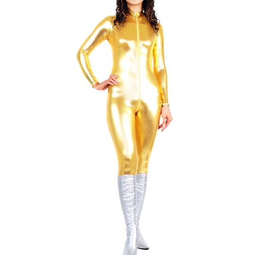 Glänzende Zentai-Anzüge Cosplay Kostüm Catsuit Karnevalskostüm Ganzkörperanzug Damen Sexy Kostüm Einfarbig Elasthan Kostüm für Weihnachten Halloween Image