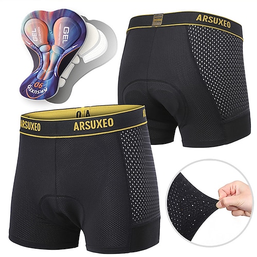 Damen Einfarbig Fahrradhose Fahrradshorts Fahhrad Shorts Gepolsterte Shorts / Chamois Sport 3D-Polster Schnelltrocknend Hohe Elastizität Bequem Schwarz Gelb Bekleidung Fahrradbekleidung