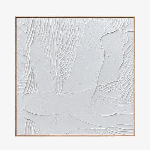handgemaltes 3D strukturiertes weißes abstraktes Gemälde auf Leinwand 3D strukturierte Wandkunst Boho moderne Leinwandkunst Wohnzimmer Dekor Pattle Knife Ölgemälde Wohndekor Hotelkunststück Image
