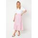Oasis Womens Petite Broderie Midi Skirt - Pink Cotton - Size 12 UK | Oasis Sale | Discount Designer Brands