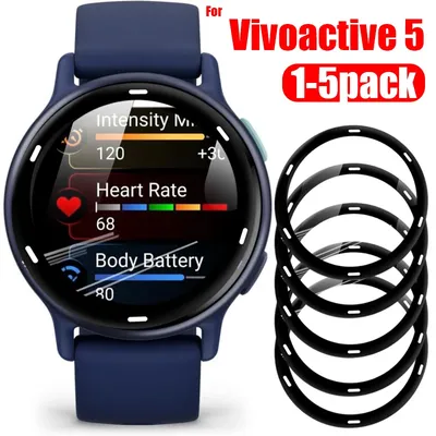 5/3/2/1pcs Full Cover Soft Glass Screen Protectors for Garmin Vivoactive 5 Sports Watch Waterproof