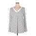 Old Navy 3/4 Sleeve Blouse: White Stripes Tops - Women's Size X-Large
