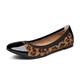 NVNVNMM Womens Shoes Ballet Flats Women Sole Flex Pointed Toe Ladies Slip on Shallow Loafers Office Flat Boat Comfort(Color:Leopard,Size:7 US)