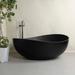 63 in. x 37 in. Stone Resin Solid Surface Freestanding Soaking Bathtub