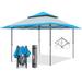 13x13 Straight Leg Pop Up Canopy Tent Instant Outdoor Canopy, Easy Set-up Folding Shelter w/Auto Extending Eaves Large Shade