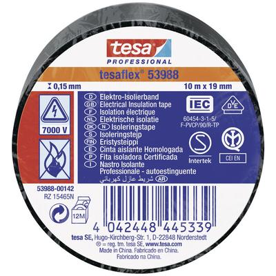 Flex iec 53988-00142-00 Isolierband Schwarz (l x b) 10 m x 19 mm 1 St. - Tesa