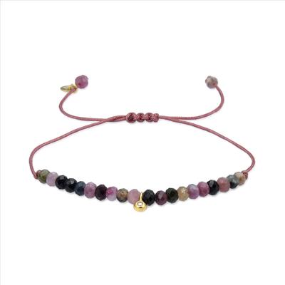 Luxenter, Kasai Armband aus 925 Sterlingsilber und 18K Gelbgold plattiertem Multicolour Kristall