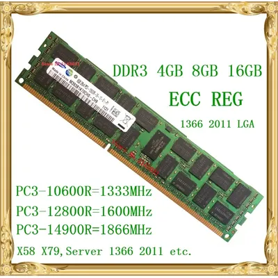 DDR3 4GB 8GB 16GB server memory 1333 1600MHz ECC REG DDR3 PC3-10600R 12800R Register RIMM RAM X58