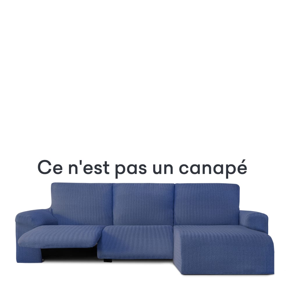 Housse de canapé relax en L droite b/c bleu 250 * 360 cm