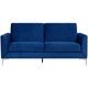 Beliani - Modern Retro Upholstered 3 Seater Sofa Loveseat Velvet Fabric Navy Blue Fenes