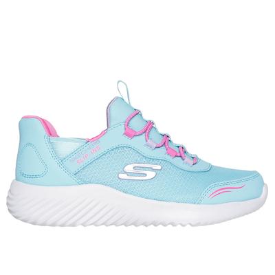 Skechers Girl's Slip-ins: Bounder - Simple Cute Sneaker | Size 11.0 | Turquoise | Synthetic/Textile | Machine Washable