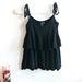 J. Crew Tops | J. Crew Black Merino Wool Ruffle Tiered Sleeveless Knit Top | Color: Black | Size: Xxs