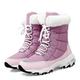 XCVFBVG Womens Boots Ankle boots Women's winter shoes Warm and waterproof snow boots Women's lace up boots.(Color:Pink,Size:7)