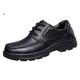 XCVFBVG Mens Leather Shoes Leather Men's Shoes Black Office Business Casual Shoes Large Size Trend Round Toe Lace Up Thick Sole Casual Leather Shoes(Color:Schwarz,Size:11)