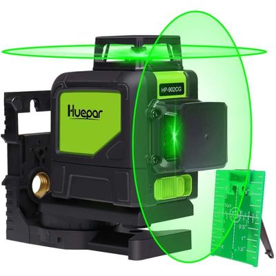Huepar - 902CG 2 x 360 Kreuzlinienlaser Grün, 360 Grad Linienlaser Selbstnivellierenden Laser Level Image