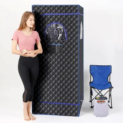 Sauna, Portable Sauna Box Single Personol Steam Sauna Large Space Sauna Tent with Foot Massager