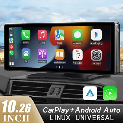 10.26" Car Mirror Radio Multimedia Video Player Universal Wireless Carplay Android Auto Screen With Bluetooth AUX USB