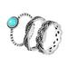 sterling silver statement rings for women stacking rings sterling silver fidget spinner ring Three Piece Vintage Rings Turquoise Rings For Women
