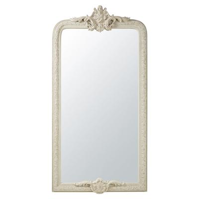 Spiegel mit Zierrahmen aus grauem Paulownienholz 90x176