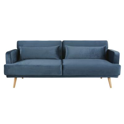 3-Sitzer-Sofa Clic-Clac mit dunkelblauem Samtbezug