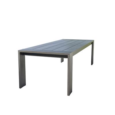 8-Sitzer Gartentisch aus schwarzem Aluminium