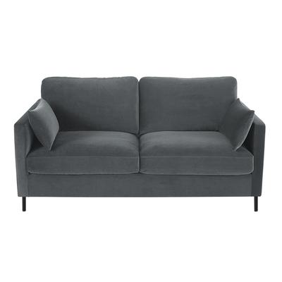 2/3-Sitzer-Sofa mit anthrazitgrauem Samtbezug