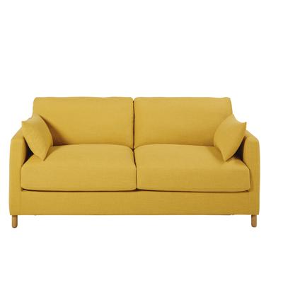 3-Sitzer-Schlafsofa senfgelb, Matratze 10 cm