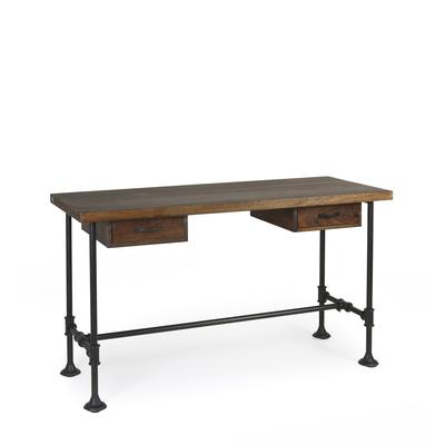 Schreibtisch aus Holz und Metall, L 135 cm, zweifarbig