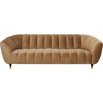 3-Sitzer-Sofa mit braunem Samtbezug