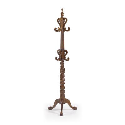 Garderobenständer aus Mahagoni-Holz, H 190 cm, braun