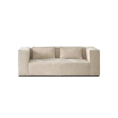 2-Sitzer Sofa mit Bezug aus geripptem Samt Beige
