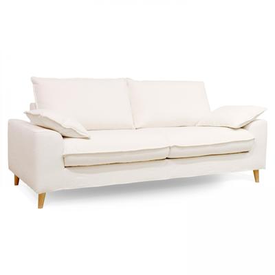 3-Sitzer-Sofa aus Schlingenstoff Weiß