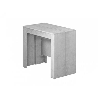 Ausziehbarer Tisch Holzeffekt grau 118x51 cm