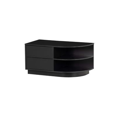 Rundes TV-Möbel aus Holz rechts, schwarz