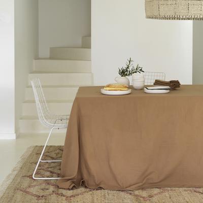 Tischdecke aus Baumwollgaze 180x180 cm, tabakbraun