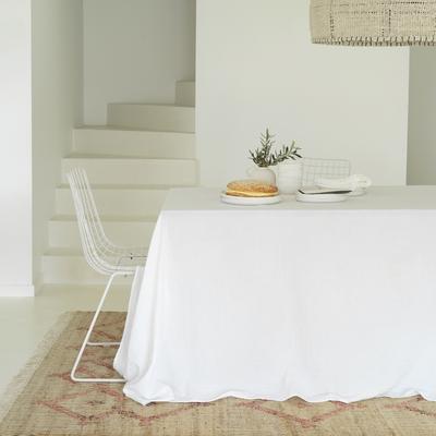 Tischdecke aus Baumwollgaze 180x310 cm, weiß