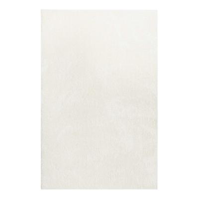 Moderner Hochflor Teppich creme weiß, Wohn-, Schlafzimmer 133x200