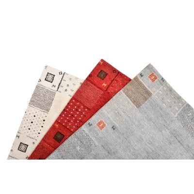 Handgeknüpfter Gabbeh-Teppich aus grauer Naturwolle 250x350 cm