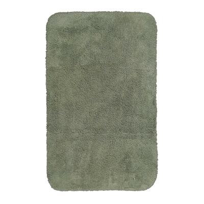 Kuscheliger Badteppich grün, waschbar und rutschhemmend 70x120